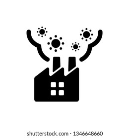 air pollution icon (factory)