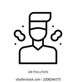 air pollution icon. Line Art Style Design Isolated On White Background