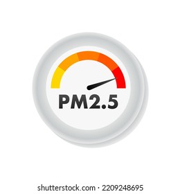 Air Pollution icon, PM 2,5. Prevention sign. Vector stock illustration.