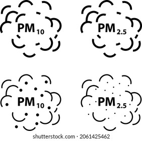 Air Pollution icon, PM2,5 and PM10 icon , vctor illustration