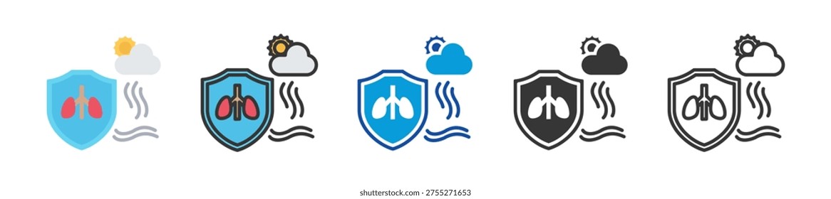 air pollution icon set multi style various collection