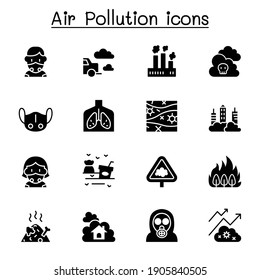 Air Pollution Icon Set Vector Illustration Graphic Design