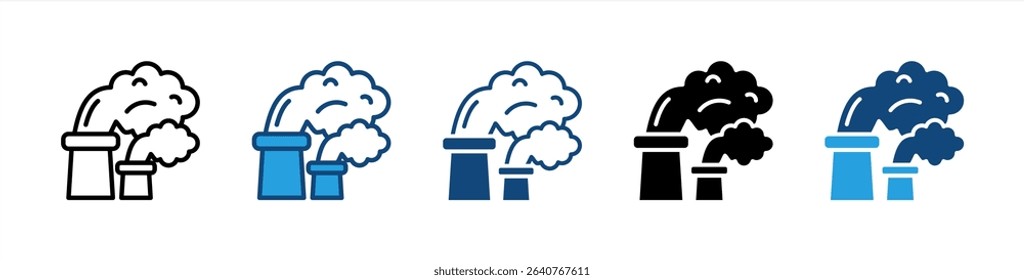 Air Pollution icon sheet multiple style collection