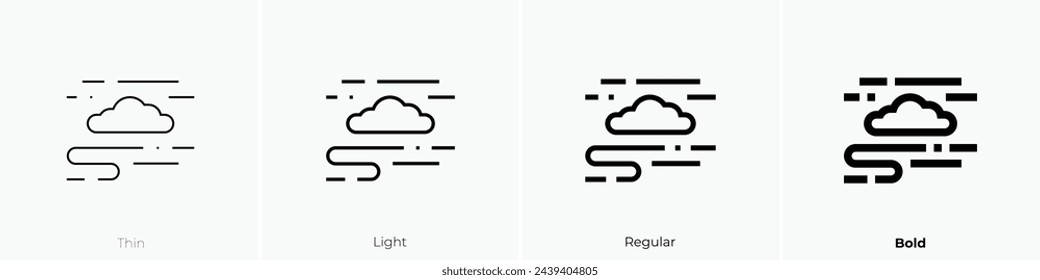 air pollution icon. Thin, Light Regular And Bold style design isolated on white background