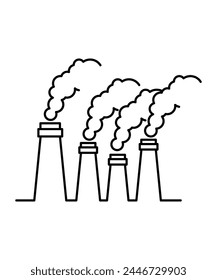 Icono de contaminación del aire, ícono de la mejor línea de Vector.