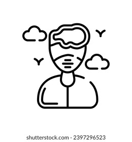 Icono de Contaminación del aire en vector. Ilustración