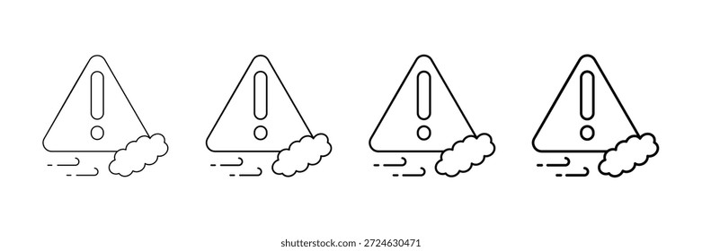 Air Pollution Icons Vector Set In Different Stroke Line Style