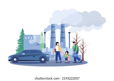 Air Pollution Illustration concept on white background