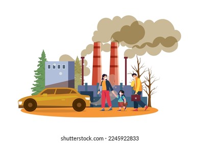 Air Pollution Illustration concept on white background