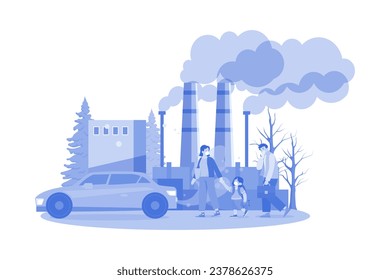 Air Pollution Illustration concept on white background