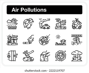 Air pollution Illustration Pack for Web Design, Poster, Brochure, Printing, Advertisement, etc.
