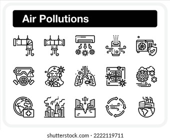 Luftverschmutzung Illustration Pack für Web Design, Poster, Broschüre, Druck, Werbung, etc.
