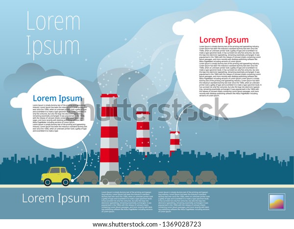 Air pollution infographic, vector\
illustration of air pollution for\
presentation\
