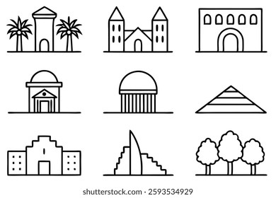 Air pollution line art illustration of smog effects