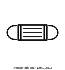 Air pollution mask icon. Simple line icon. Isolate on white background. Vector.