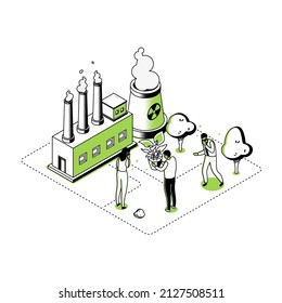 Contaminación del aire - Ilustración de diseño de líneas modernas