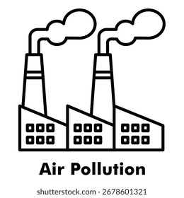 Air Pollution Outline Icon Vector Illustration