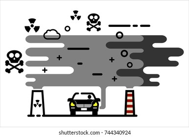 air pollution, pipe, car