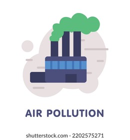 Air Pollution with Plant Building Toxic Emissions Vector Illustration