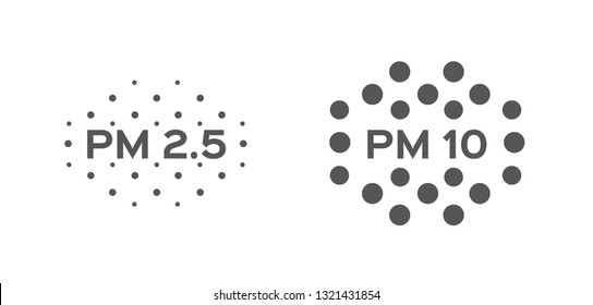 air pollution . pm 2.5 - 10 vector / icon