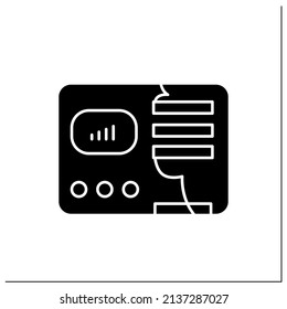 Air pollution sensor glyph icon. Device that monitors inside and outside environment air pollution level. Innovative urban infrastructure.Filled flat sign. Isolated silhouette vector illustration