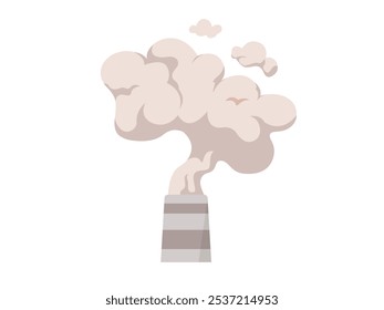 Air pollution, smoke from industrian chimney floating in the air