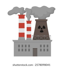 Air Pollution Vector Illustration - Factory Pollution