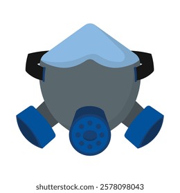 Air Pollution Vector Illustration - Gas Mask