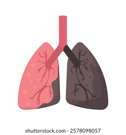 Air Pollution Vector Illustration - Lungs