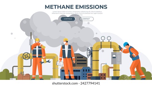 Ilustración de vector de contaminación del aire. La naturaleza llora mientras los gigantes industriales arrojan una sofocante sombra de contaminación del aire La contaminación es una serpiente enrollada alrededor de delicadas ramas de nuestra armonía ecológica