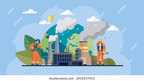 Air pollution vector illustration. Natures tears fall as we pollute air, lifeblood our fragile ecosystem The air pollution metaphor is stain, mark shame on canvas environmental ethics