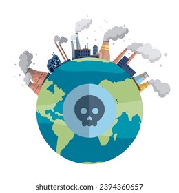 Air pollution vector illustration. Smog, insidious infiltrator, wraps its toxic tendrils around lungs our atmosphere The air pollution concept is puzzle, riddle threatening balance our ecology