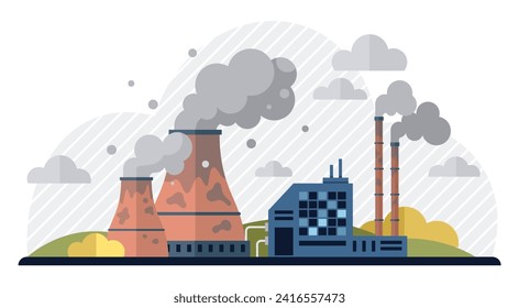 Air pollution vector illustration. Smog, insidious infiltrator, wraps its toxic tendrils around lungs our atmosphere The air pollution concept is puzzle, riddle threatening balance our ecology