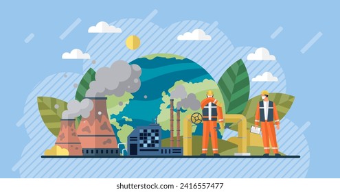 Air pollution vector illustration. Smog, insidious infiltrator, wraps its toxic tendrils around lungs our atmosphere The air pollution concept is puzzle, riddle threatening balance our ecology