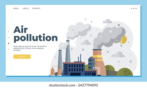 Air pollution vector illustration. Smog, insidious infiltrator, wraps its toxic tendrils around lungs our atmosphere The air pollution concept is puzzle, riddle threatening balance our ecology