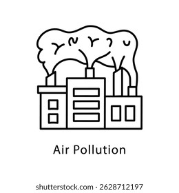 Air Pollution Vector Outline Style Icon. Eps 10 file