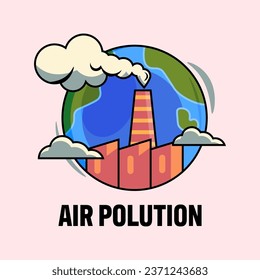 Air polution, flat illustration style