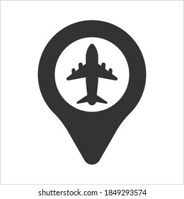 Icono de ubicación de puerto aéreo, gráficos vectoriales