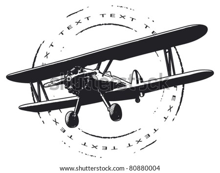 air post with plane and grunge circle