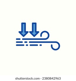 air pressure blue icon, isolated icon in light background, perfect for website, blog, logo, graphic design, social media, UI, mobile app