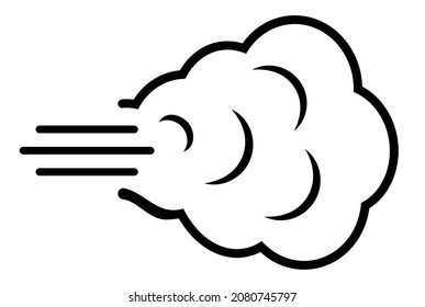 Air puff cloud vector cartoon isolated on white background