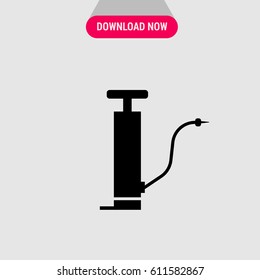 Air Pump for Ball Vector Icon, The outlined symbol of pump on the white backgorund. Simple, modern flat vector illustration for mobile app, website or desktop app  