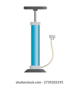 Air pump. Bicycle pump. Mechanical device for pumping. Vector illustration isolated on white background.
