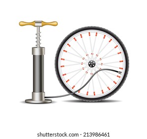 Air Pump With Bicycle Wheel