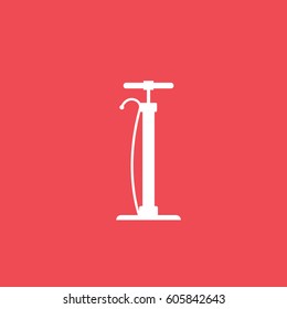 Air Pump Flat Icon On Red Background