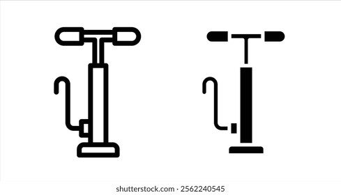 Air pump Icon collection in filled and stroke style.