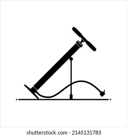 Air Pump Icon, Air Displacement Pump To Inflate Tyre Vector Art Illustration