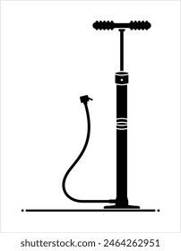 Air Pump Icon, Air Displacement Pump To Inflate Tyre Vector Art Illustration