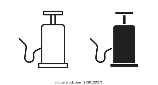 Ilustração do ícone da bomba de ar, vetor da linha fina, sinal do projeto da web,