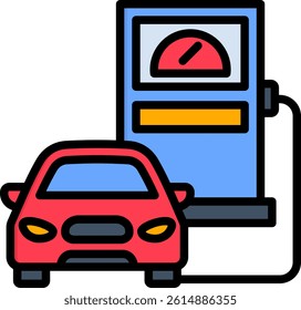 Air Pump Icon Lineal Color Vector Illustration